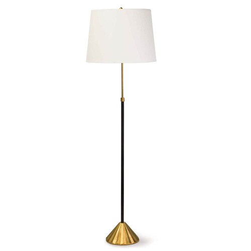 Tall gold leaf and black coastal lamp